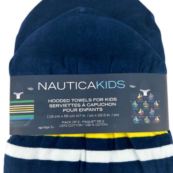 Nautica Multicolor Striped Blanket with Sailboat Design - Picture 3 of 7